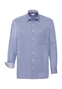 OLYMP - Businesshemd, Comfort-Fit, kariert, knitterfrei, für Herren - 11 BLEU