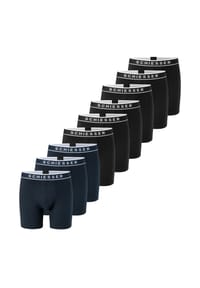 SCHIESSER - Long Short / Pant 9er Pack 95/5 Cotton - Dunkelblau / schwarz