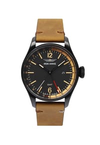 IRON ANNIE Flight Control - Herrenuhr "Flight Control 51482" - schwarz/braun