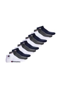 Champion® - Unisex Socken, 12er Pack - Quarter Socken, Basic, Logo - Blau/Weiß/Grau