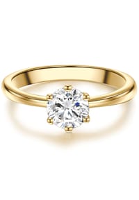 TRILANI 1934 - Ring Sterling Silber gelbgold Zirkonia weiß - gelbgold