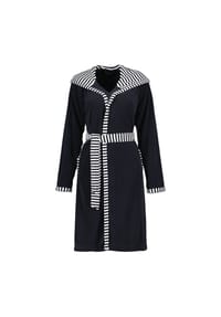 VOSSEN® - Bademäntel Damen Kurzmantel mit Kapuze Juno schwarz - 7900 - schwarz
