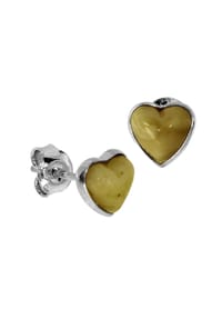 OSTSEE-SCHMUCK® - Ohrstecker , Herz , Silber 925/000 - silber
