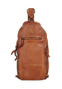 X-Zone - Crossover Bag Echt Leder, Made In Italy - cognac