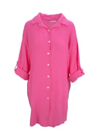 Seasons of April - Bluse Oversized Musselinbluse Jessy Damen Musselin Hemdbluse mit Knopfverschluss, 100% Baumwolle - Anthrazit