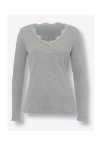 heine - Langarm-Shirt - hellgrau-meliert