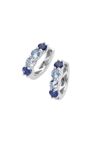 GIORGIO MARTELLO MILANO - Klappcreolen mit Spinellen und Kristallsteinen, Silber 925 - blau