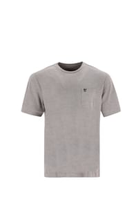 hajo - Shirt Unifarbenes Kurzarmshirt Softknit mit Rundhalsausschnitt und Brusttasche - grau