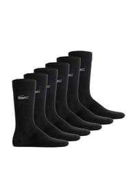 LACOSTE - Unisex Socken, 6er Pack - Long Cotton Blend Jersey Socks, Business-Socken, Logo, einfarbig - Dunkelblau