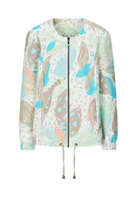 GOLDNER - Kurzgröße:  Printjacke mit Ottomanstruktur - graugrün / gemustert