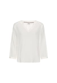 camel active - Oversize-Bluse mit Stehkragen - Milchweiß