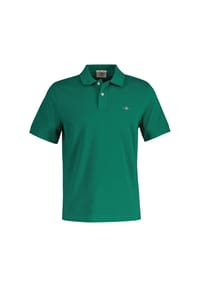 GANT - Herren Poloshirt - REGULAR SHIELD, Kurzarm, Knopfleiste, Pique, Stickerei - Anthrazit