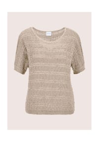 MADELEINE - Bändchen-Pullover mit Glanz-Effekt - aubergine