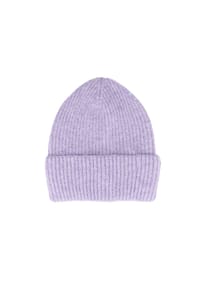 CAPO - Strickmütze, melange,  Formstrick, Umschlag - beige