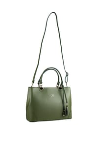collezione alessandro® - Handtasche Miami hochwertiges Rindsleder mit Quaste und Anhänger - khaki