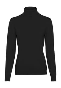 GALERIA - Kaschmir Rollkragenpullover "Finnland", Rippbündchen, für Damen - BLACK