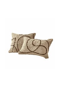 LOBERON - Kissenhülle 2er Set Lavinois creme/braun - creme/braun
