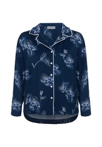 MANGUUN - Schlafanzug-Oberteil Karter, Reverskragen, für Damen - E423 INSBLUE FLOWE