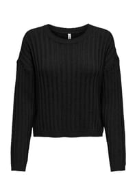 ONLY® - Pullover "Sunnies", Rippblende, für Damen - BLACK
