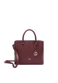 L.CREDI - MAXIMA Henkeltasche, Kunstleder, Emblem, für Damen - 434 WINE