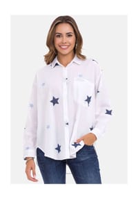 CIPO & BAXX® - Bluse WH127 mit langer Passform und verstellbaren Ärmeln. - WHITE