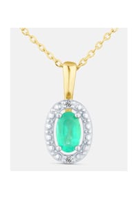 Diamant L'eternel - Kette mit Anhänger, mit Smaragd, 375 Gelbgold - gold