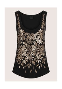 MADELEINE - Träger-Shirt mit Pailletten - schwarz / goldfarben