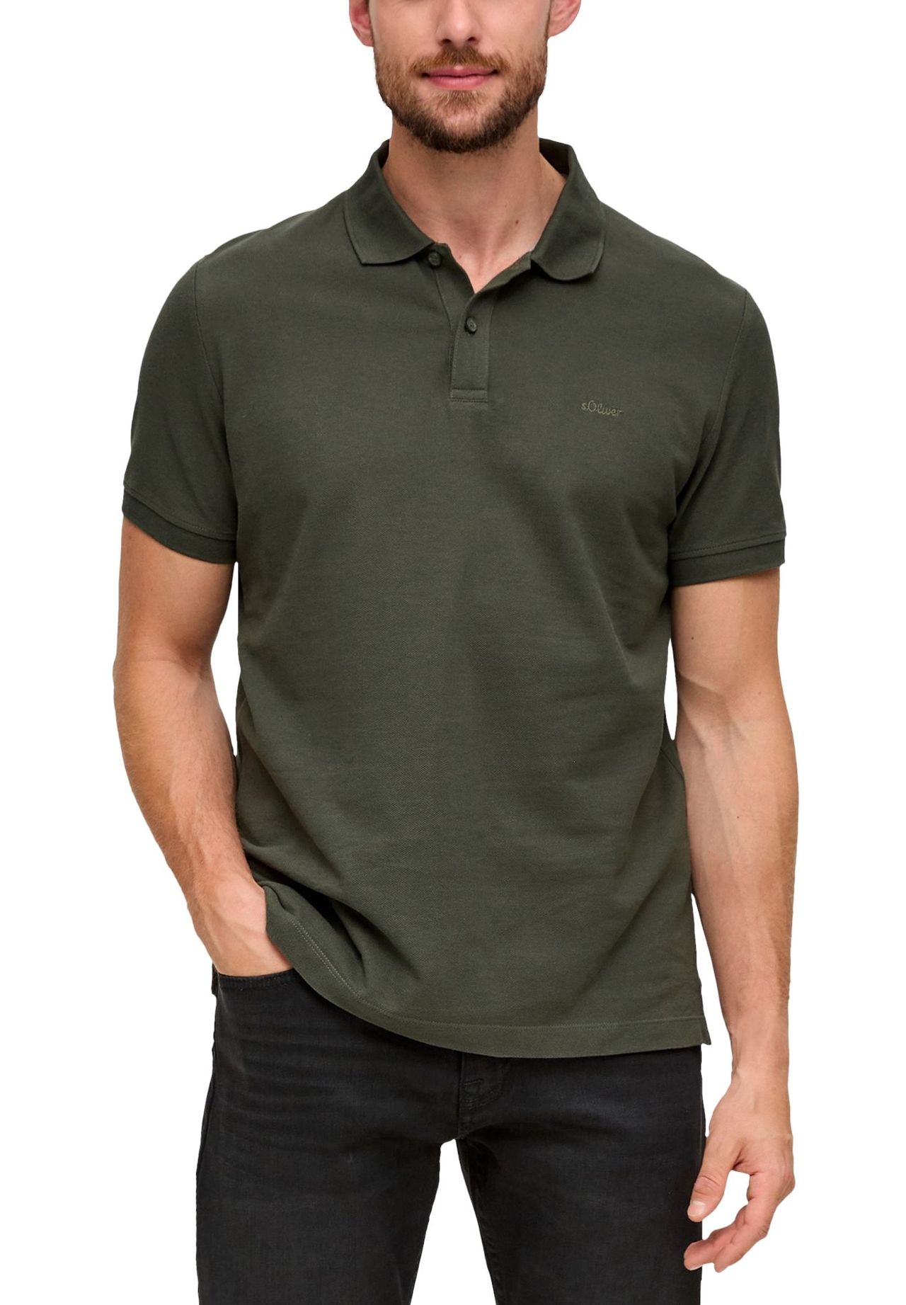 s.Oliver Poloshirt, 1/2 Arm,, Logo-Stickerei, für Herren | GALERIA