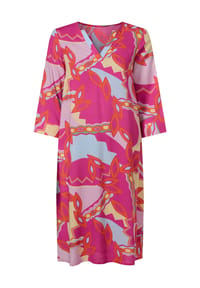 Sieh an! - Kleid - fuchsia-zitrone-bedruckt
