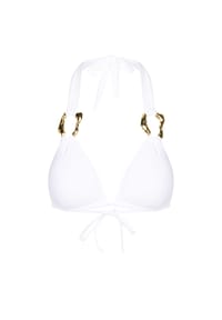 MODA MINX - Bikinioberteil Irregular Hoop Triangle Top mit edlen Schmuckelementen - White