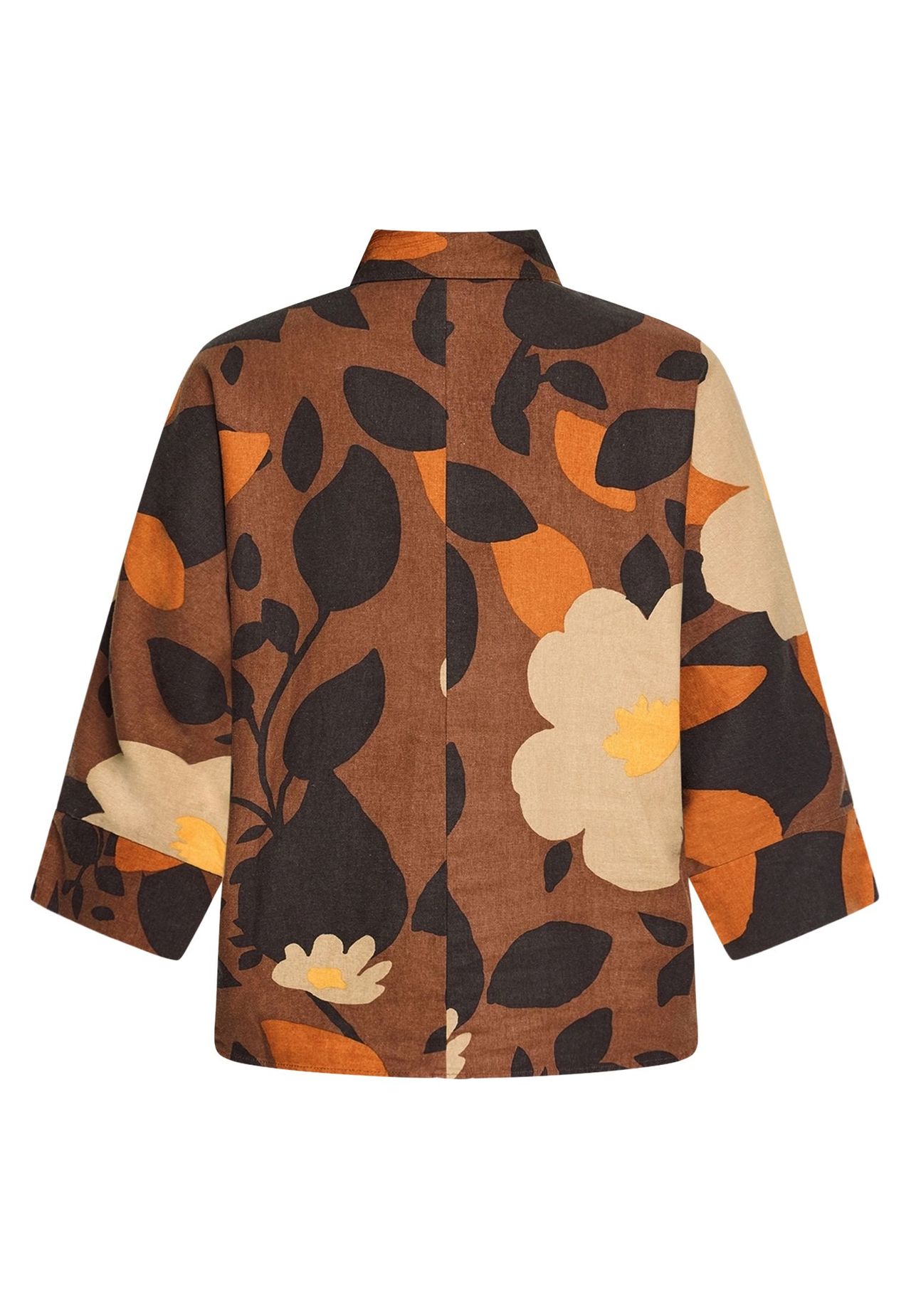 Cartoon Hemdbluse, Leinenanteil, FüR Damen, Braun, 36