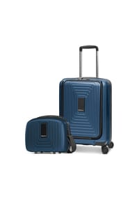 REDOLZ Essentials 14 - Essentials 14 Kofferset 2 tlg. Kabinentrolley mit Dehnfalte + Beautycase - aubergine metallic