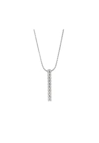 MONCARA - Damen Anhänger mit Kette, 375er Weißgold, 10 Diamanten zus. ca. 0,18 Karat - Weißgold
