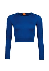 nur die - Crop-Top NUR DIE x KILIAN KERNER Crop Top in Ripp-Optik - BLUE