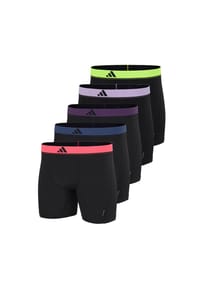 adidas - Herren Boxershorts, 5er Pack - Trunks, Active Micro Flex, Logo, einfarbig - Schwarz/Lila/Gelb
