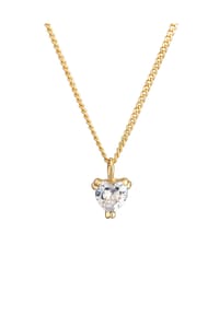 elli. PREMIUM - Halskette Elegant Herz-Form Zirkonia Kristall 375 Gelbgold - Gold