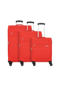 AMERICAN TOURISTER Deep Dive - Deep Dive 4 Rollen Kofferset 3-teilig mit Dehnfalte - red-grey
