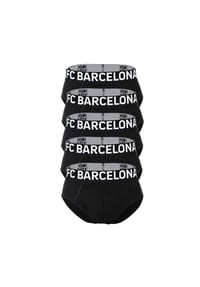 FC BARCELONA - Herren Slips, 5er Pack - Briefs, Baumwollmischung, Logobund, einfarbig - Schwarz