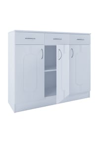 VCM. - Holz Kommode | Sideboard mit Drehtüren und Schubladen | Maße ca. H. 89 x B. 105 x T. 36 cm - Balia - Weiß
