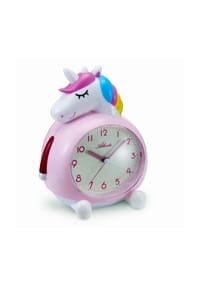 Atlanta by PARAGON - Kinderwecker mit Einhornmotiv ohne Ticken - 2163/17 (rosa) - Rosa