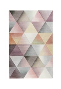 WECONhome - Kurzflorteppich LIGHTHOUSE - Geometrisches Dreiecksmuster, robust & weich - grau