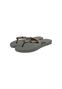 uzurii - Flip Flops Heart Bronze - army green