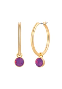 Luluandjane - Creolen gelbgold Glaskristall Opal violett - gelbgold