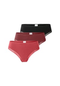 SCHIESSER - Strings, 3er-Pack, Spitzen-Bordüre, für Damen - 910 BLAU/SCHWARZ
