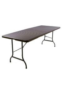 VCM. - Klapptisch | Maße 180x75x70 cm | Partytisch | Gartentisch klappbar | Rattanoptik - Braun
