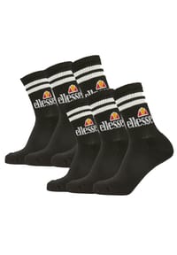 ellesse - Unisex Sportsocken PULLO, 6 Paar - Tennissocken, Crew Socken, Logo - Schwarz