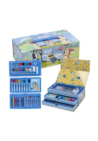 COFI - Bluey Malkoffer für Kinder – Kreativset mit Stiften, Farben - Blau 26x9,5x13,5 cm