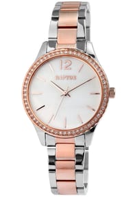 RAPTOR Raptor - Damen Quarz Armbanduhr Pia mit Edelstahlgliederarmband - 3 ATM - Mineralglas - gold-silber-weiß