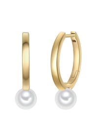 Rafaela Donata - Creolen Sterling Silber gelbgold Muschelkernperle weiß - gelbgold