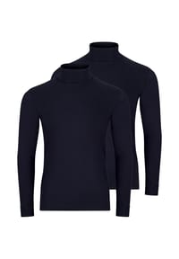 RAGMAN - Rollkragenshirt 2er Pack Basic - Anthrazit